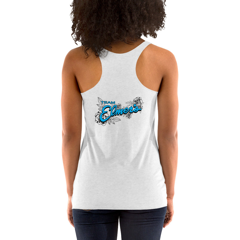 Team Elmer's Floral "E" Women's Racerback Tank