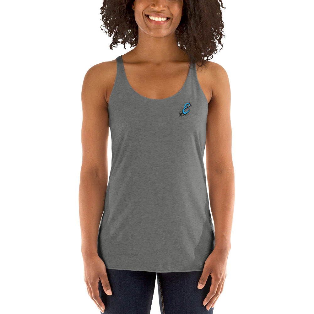 Team Elmer's Floral "E" Women's Racerback Tank