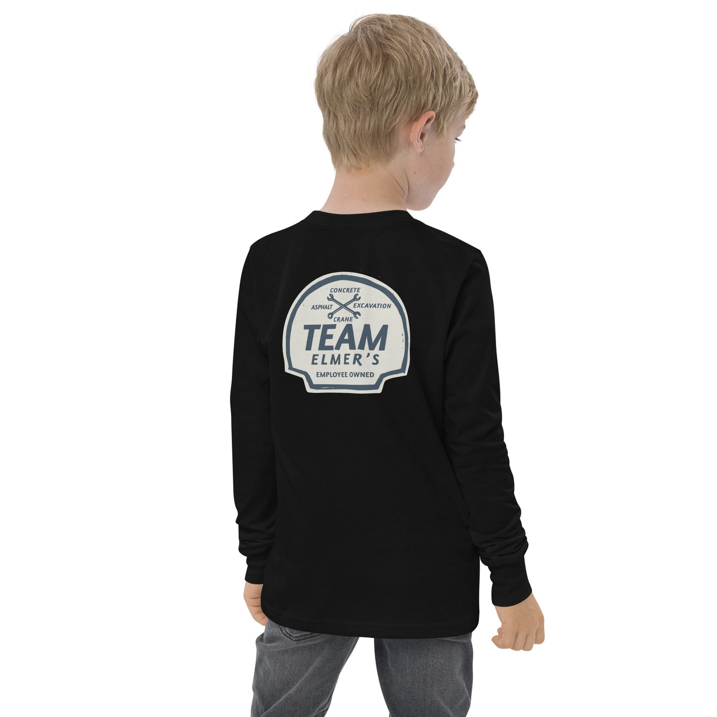 Team Elmer's Skull & Wrench Bones Youth Long Sleeve Tee