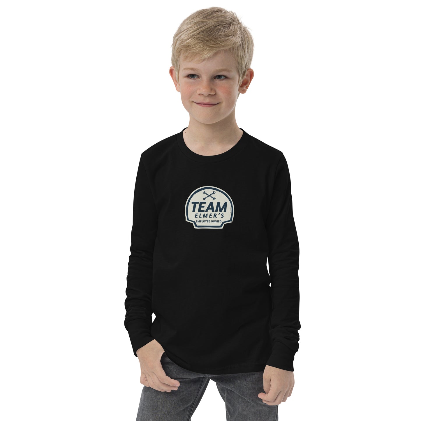 Team Elmer's Skull & Wrench Bones Youth Long Sleeve Tee