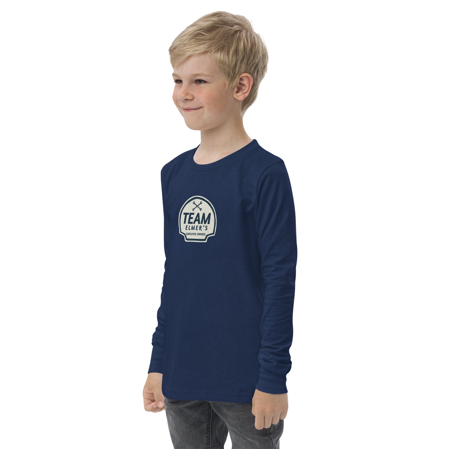 Team Elmer's Skull & Wrench Bones Youth Long Sleeve Tee