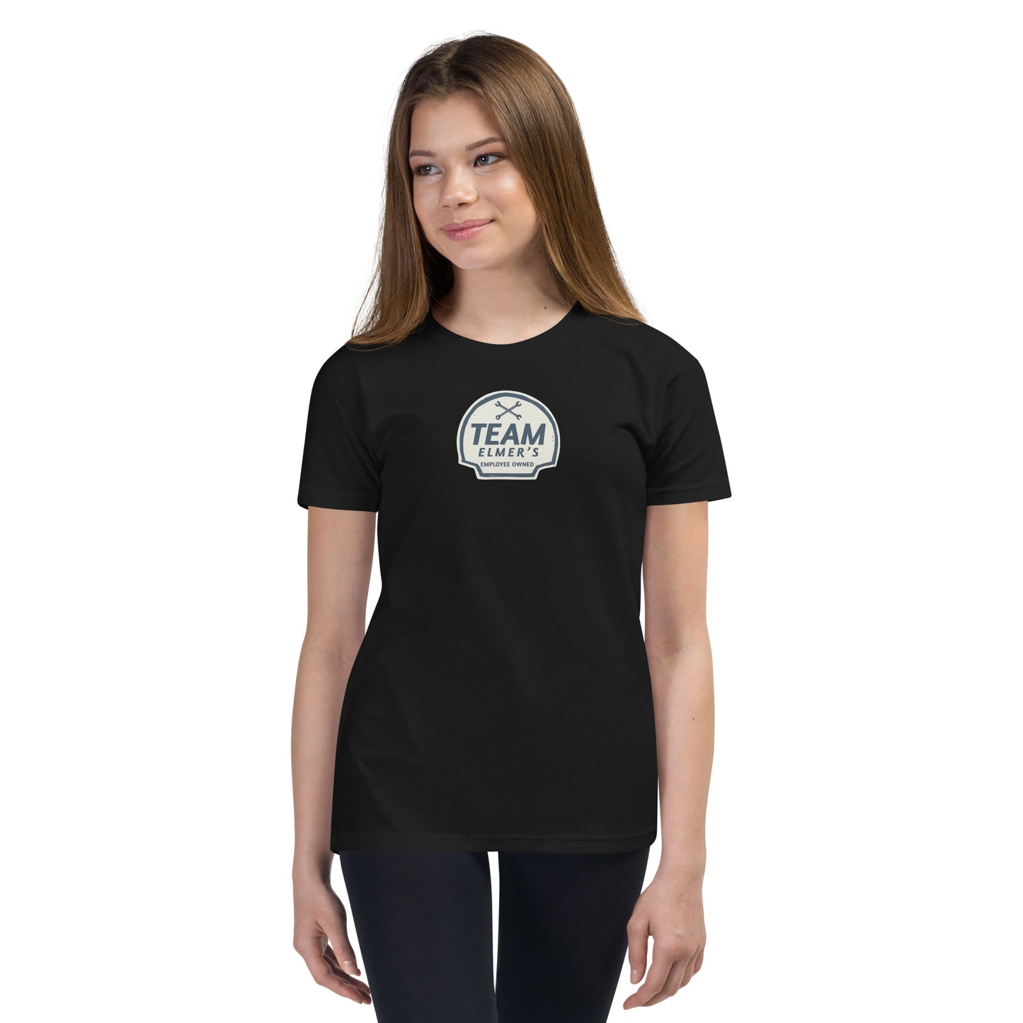 Team Elmer's Skull & Wrench Bones Unisex Youth Short Sleeve T-Shirt